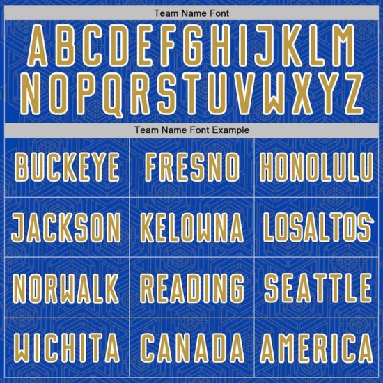 Sports Thunder Soccer Sublimation Shape Blue Geometric Jersey Uniform Gold-White Old Custom