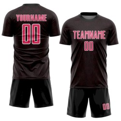 Soccer Neon Sublimation Shape Black Geometric Jersey Sports Custom Uniform Pink-White