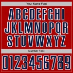 Jersey Red Geometric Soccer Shape Custom Uniform Sports Sublimation Navy-White