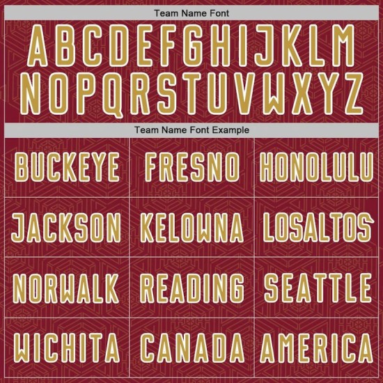 Jersey Custom Uniform Crimson Gold-White Soccer Sublimation Old Sports Geometric Shape