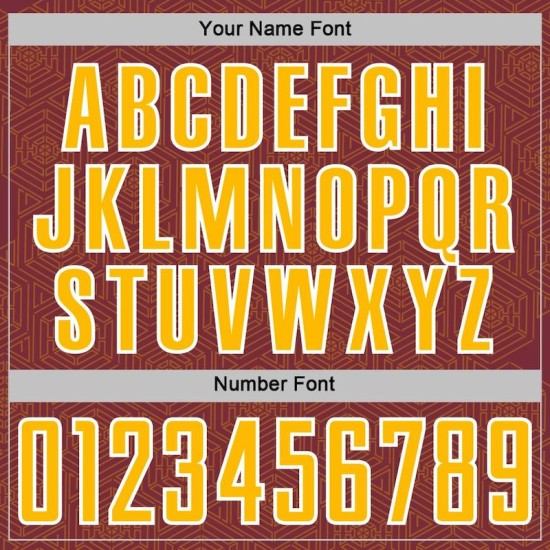 Jersey Custom Burgundy Shape Geometric Uniform Gold-White Sublimation Soccer Sports