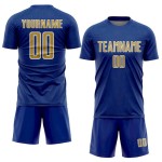 Gold-White Geometric Soccer Shape Royal Old Sports Sublimation Uniform Jersey Custom
