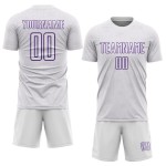 Geometric Shape Uniform Sports Custom White Purple Sublimation Soccer Jersey