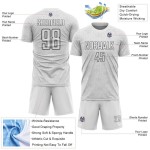 Custom White Steel Uniform Shape Geometric Sublimation Gray Jersey Sports Soccer