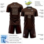 Brown Shape Sports Jersey Cream Sublimation Custom Soccer Geometric Uniform