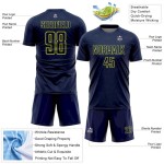 Uniform Shape Neon Geometric Sublimation Custom Sports Soccer Yellow Jersey Navy