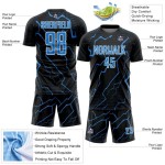 Sublimation Powder Custom Soccer Uniform Sports Lightning Blue-White Jersey Black